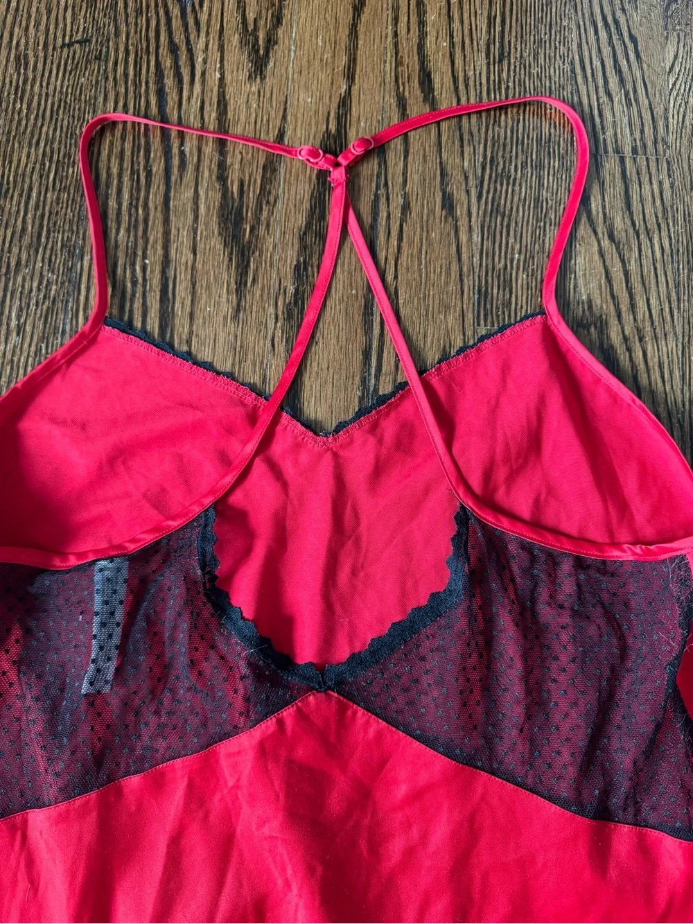 Gilligan & O'Malley Red Satin Slip with Black Trim